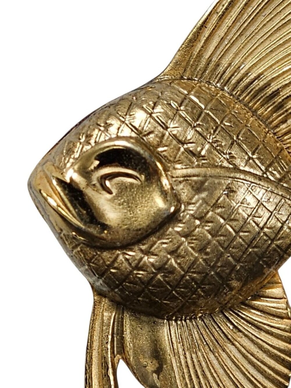 GIOVANNI VINTAGE ESTATE GOLD PLATED TROPICAL ANGEL FISH BROOCH PIN - Picture 4 of 6